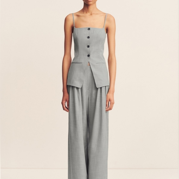 Shona Joy Tops - Shona Joy asher tailored top - smoke grey